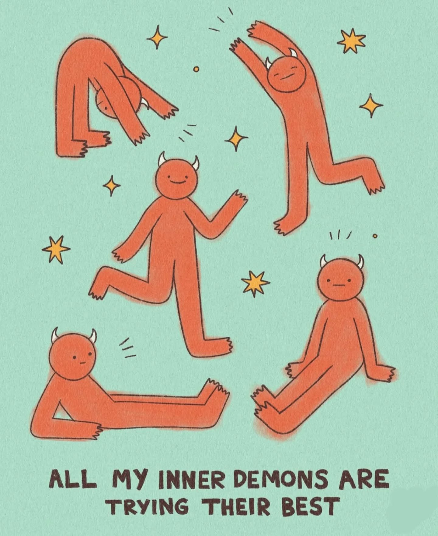 Bazen içimizdeki tüm “küçük şeytanlar” sadece anlaşılmak ister. Dinlemeyi öğrenince, savaşmak yerine anlamaya başlarız. 
.
Taken by @zoecainart
.
.
.
.
.
.
.
.
.
#terapi #psikoloji #psikolog #anlam #söz #kitap