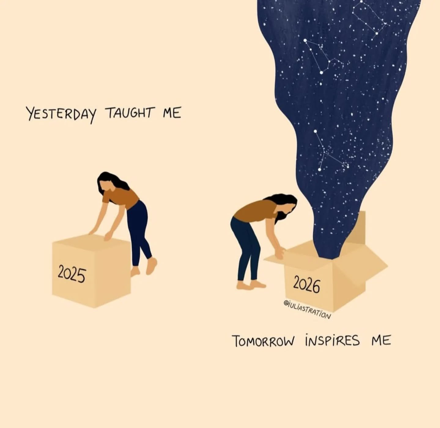 Yıllar geçiyor.
Her yılbaşı geliyor, kutlanıyor.

Yeni umutlar, yeni dilekler, yeni beklentiler…
Ama çoğu zaman sadece diliyoruz.

“Bu yıl farklı olsun” diyoruz.
Peki gerçekten bir şey değişiyor mu?

Umut etmek güzel.

Ama tek başına yetmiyor.
Değişim, dilekten sonra başlıyor.

Bu yıl kendinde değiştirmek istediğin şey ne?
Ve bunun için ilk adım olarak ne yapabilirsin?
.
.
.

Taken from @iuliastration
.
.

# Yeni yıla yeni hedefler belirlediniz mi ? #